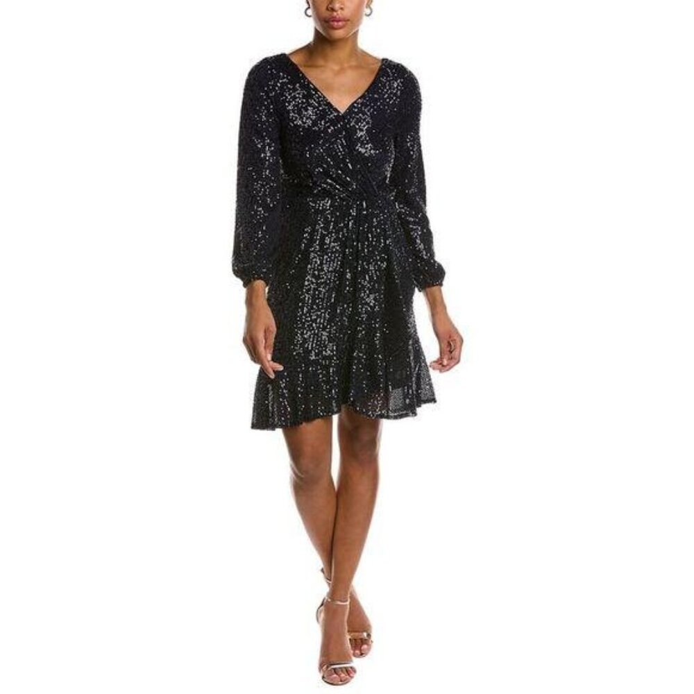 NWT Nanette Lepore Navy Blue Sequins Mini Dress 12